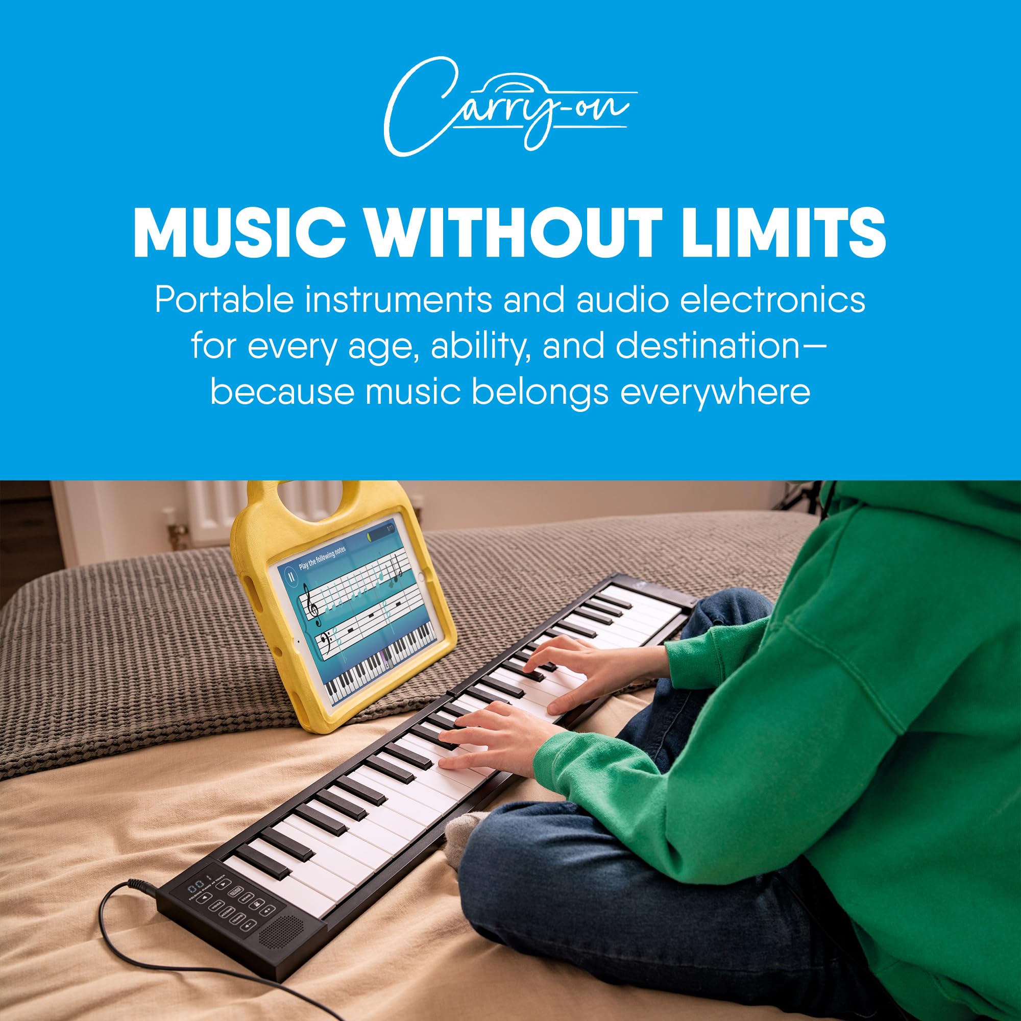 Carry-on FP-49 Touch 49 Tasti Sensibili al Tocco Nero Pianoforte Digitale Portatile Pieghevole di Blackstar Controller MIDI USB con Batteria Ricaricabile