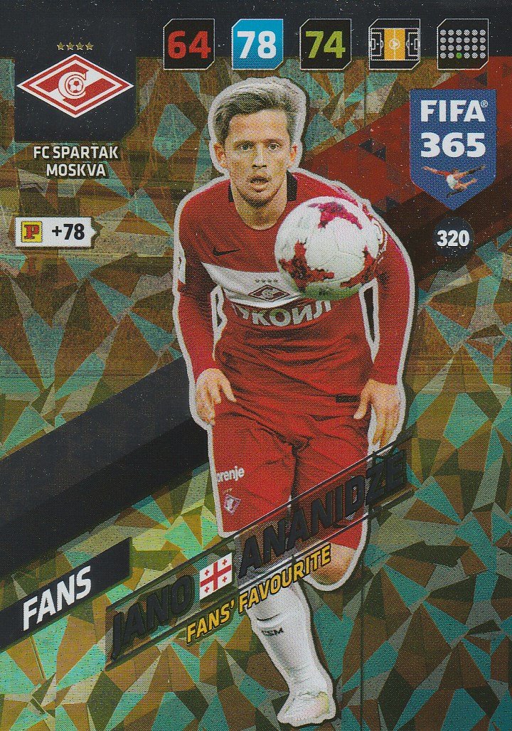 PaniniAdrenalyn 2018 FIFA 365 320. Jano Ananidze (FC Spartak Moskva) - Fans' Favourite