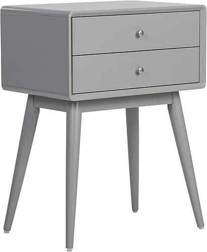 Elle Decor Rory - Muebles minimalistas de madera pintada en blanco de mediados de siglo, mesita de noche versátil o mesa auxiliar que complementa
