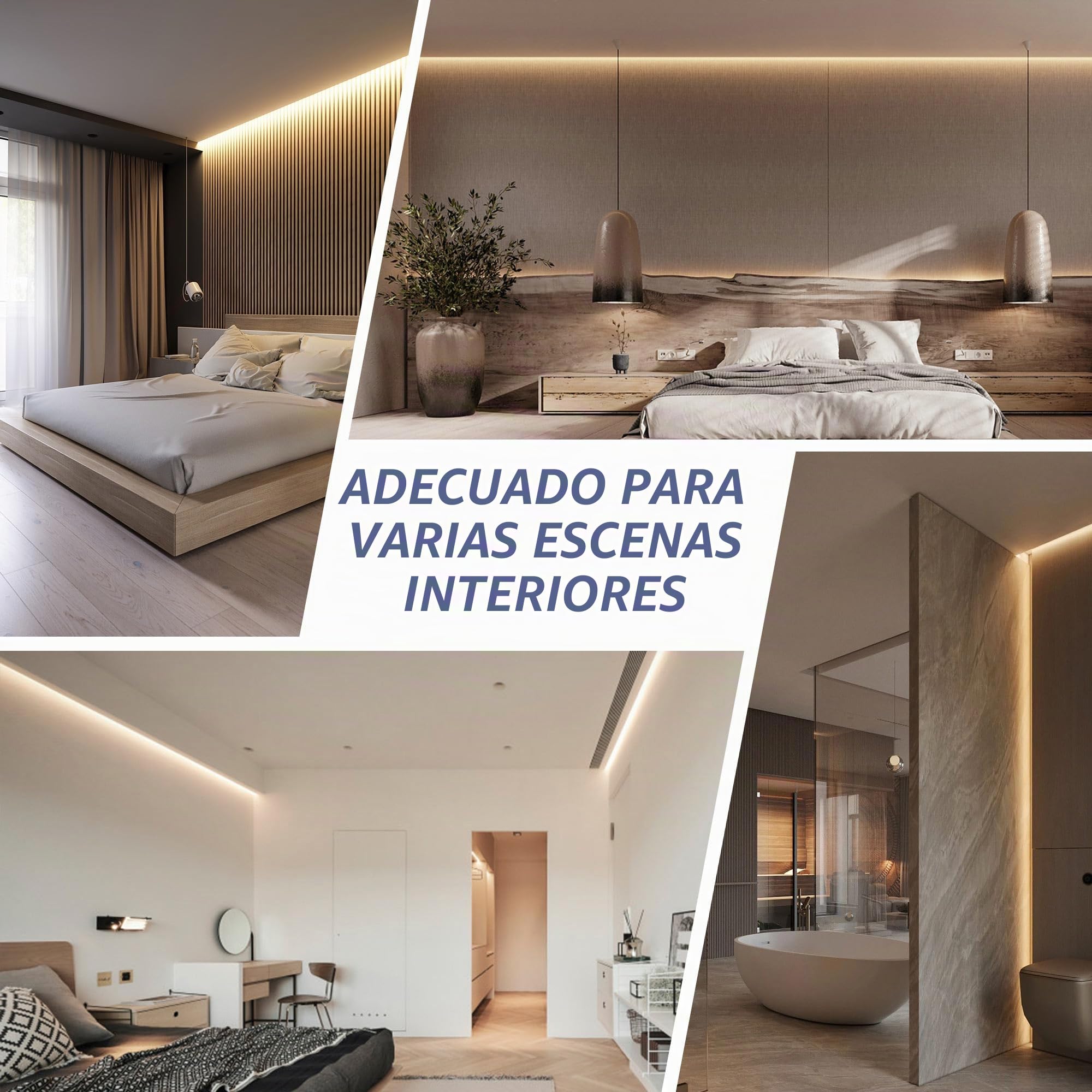 10 perfiles de esquina LED de aluminio blanco 2 m para tiras LED de 10 mm de ancho máximo, longitud 2000 x 15,8 x 15,8 mm, perfil LED de 45 grados, forma de V, perfil de esquina, canal y difusor para