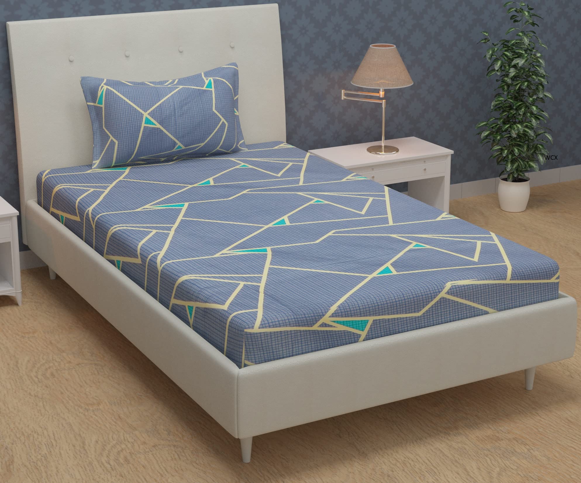 XFY220TC bedsheet for Single Bed (60 x 90 inch / 17 x 27 inch) Single Bed bedsheet Homes