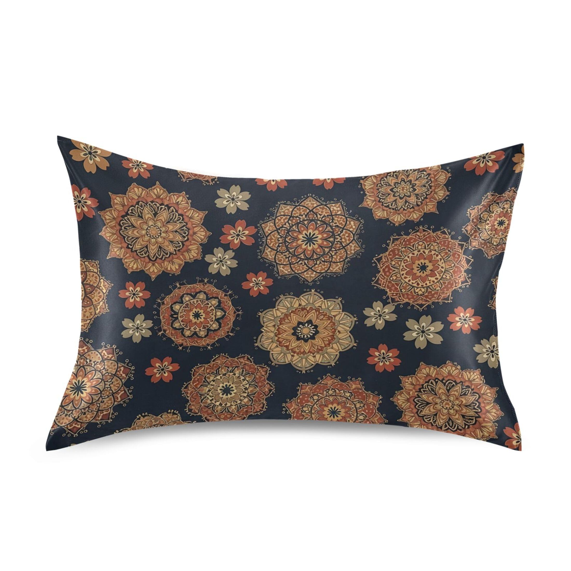 Fuauuyl Pillowcase Queen Size 20x30 in, Tribal Mandala Soft Breathable Satin Pillow Case for Hair and Skin with Envelope Closure Wrinkle-Free