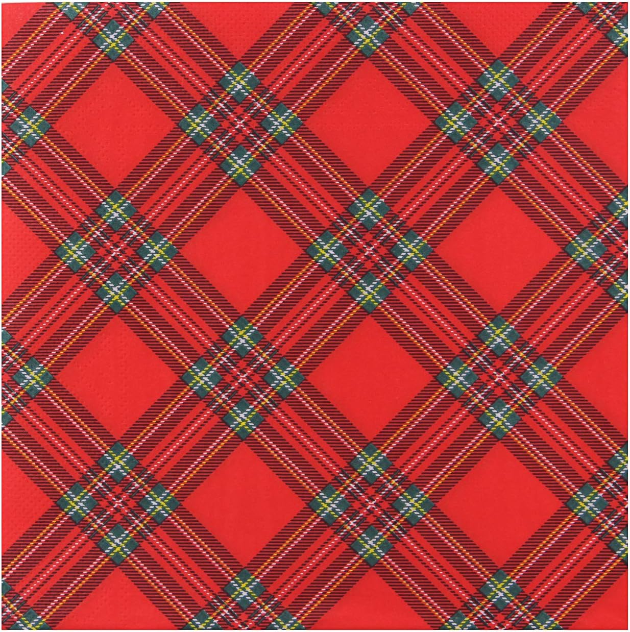 Scotland Paper Napkins 40 x 40 cm Checked Red Green Tissue Napkins 3