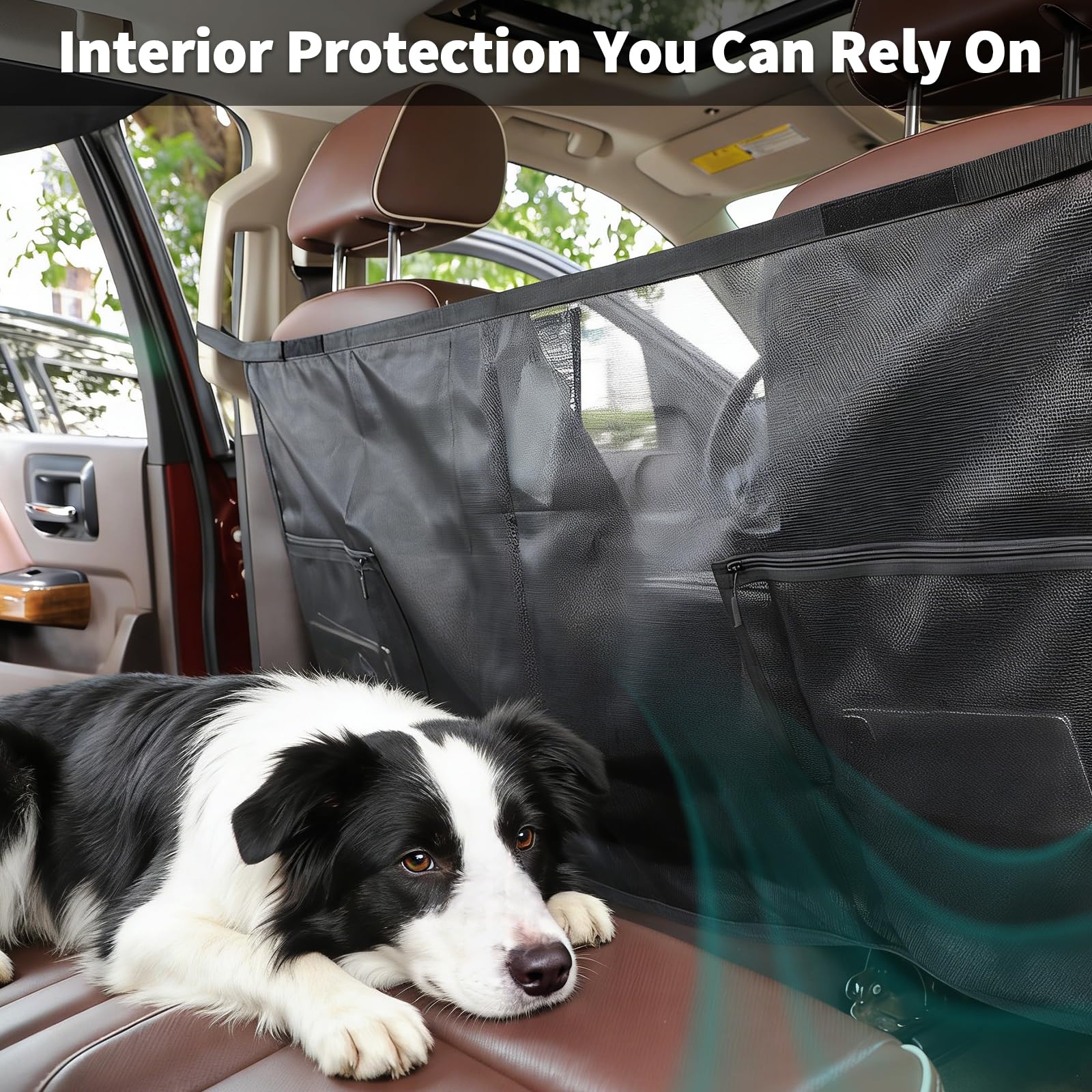 Linskip Barrière de séparation pour chien pour camionnette – Filet de séparation pour animaux de compagnie compatible avec F150 RAM Silverado GMC Sierra Tuntra Colorado – Grille de séparation de siège