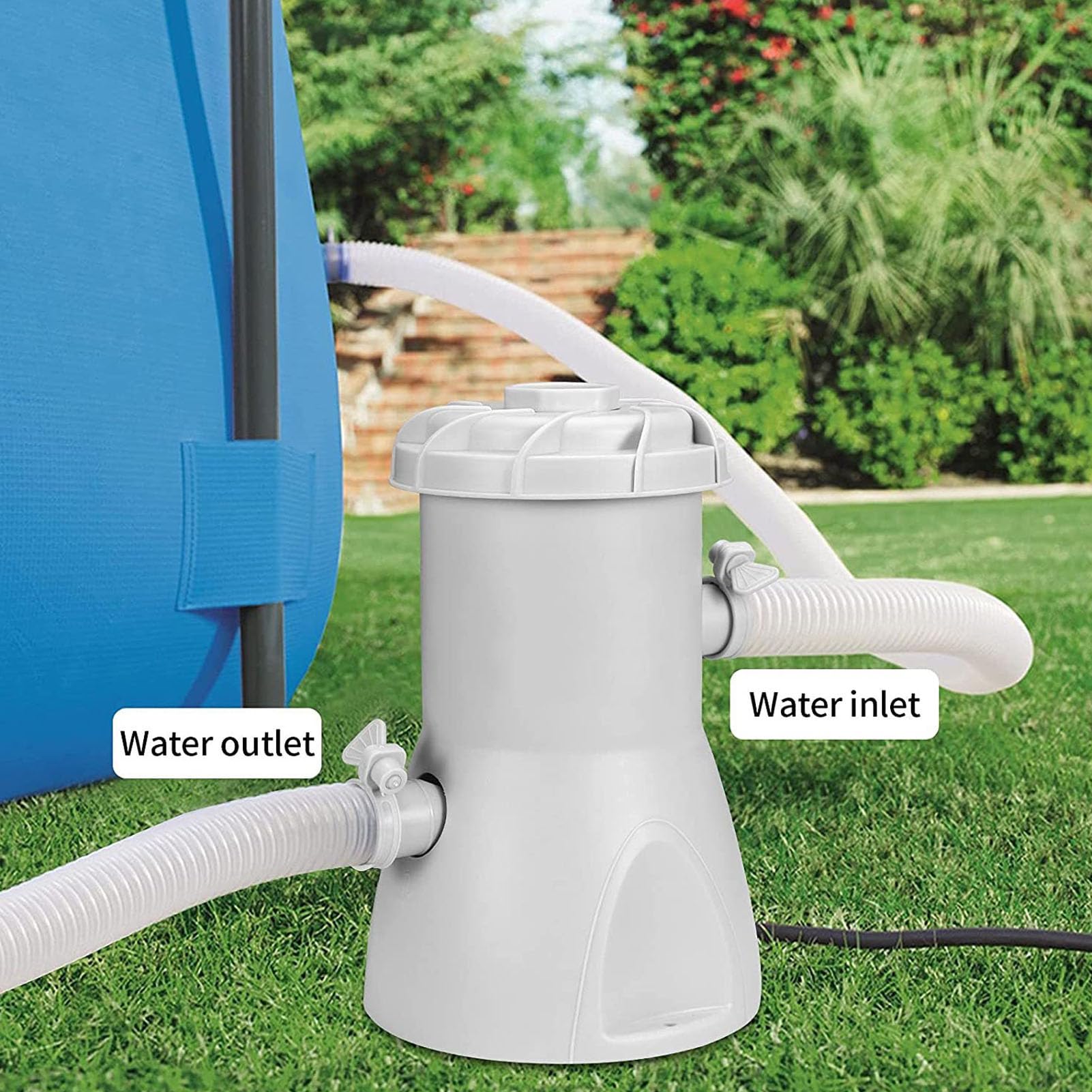 Pompa Filtro per Piscina Design a configurazione Rapida per Piscine gonfiabili e con Cornice, Mantiene l'acqua limpida, Pompa Filtro a Cartuccia per Piscina con