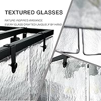 Vista 3 de IKK Modern Textured Glass Chandeliers for Dining Room, 37" Rectangular Island Light Fixture, Rectangle Farmhouse Lighting for Kitchen Island, Living