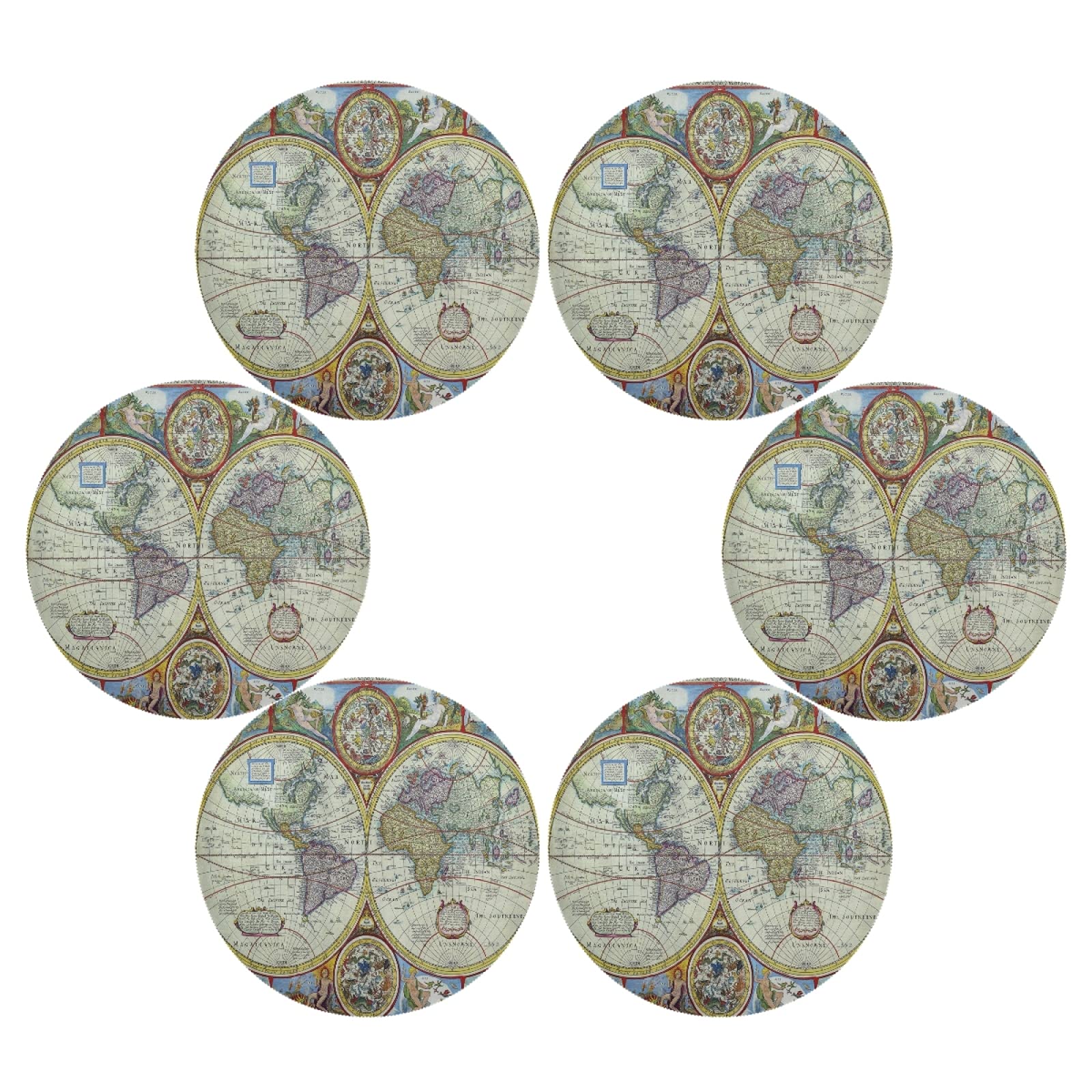 Lot De 4 Sets De Table Lavables En Cuir PU Antidérapant Et