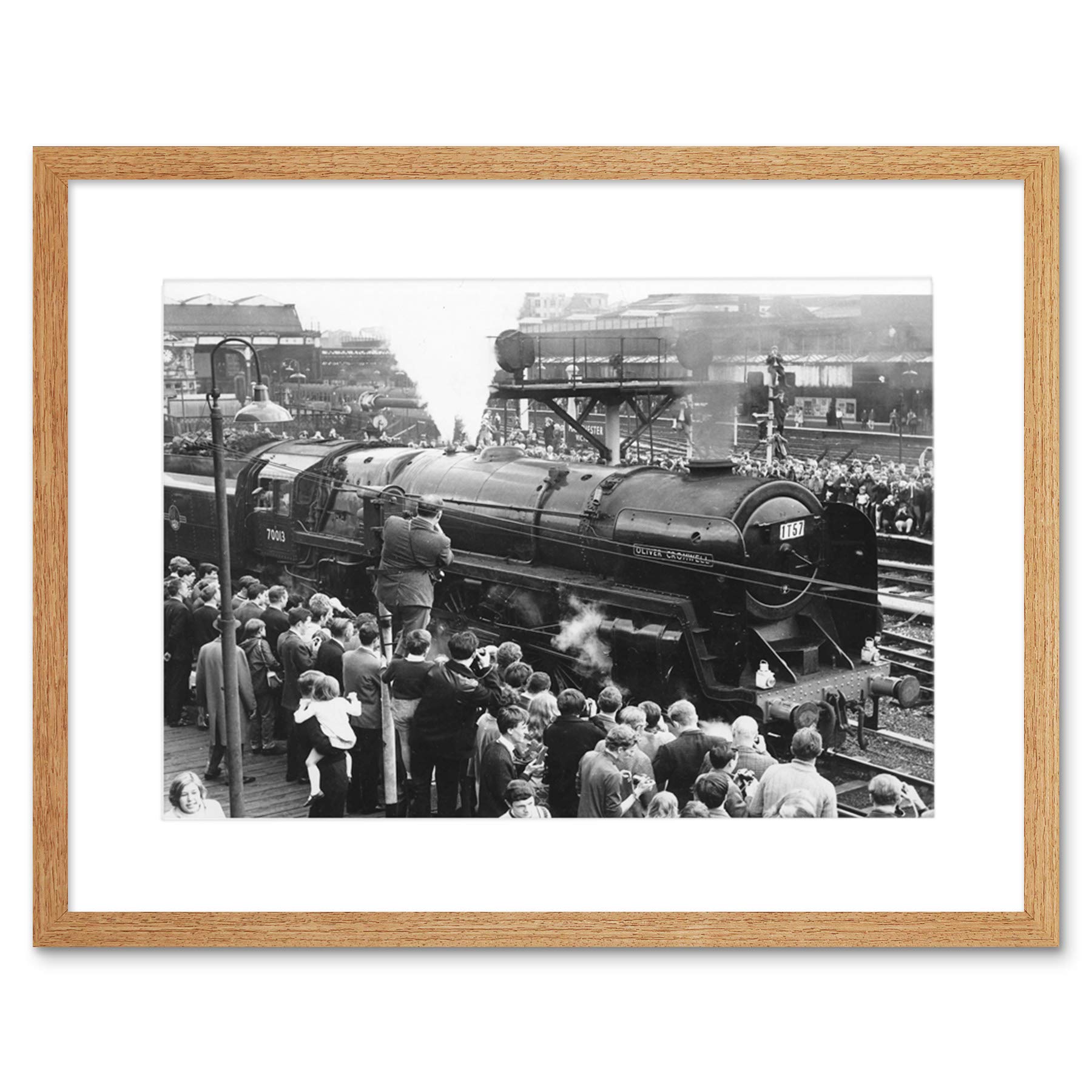 Wee Blue Coo Photo Locomotive Train Steam Oliver Cromwell Engine Framed Wall Art Print