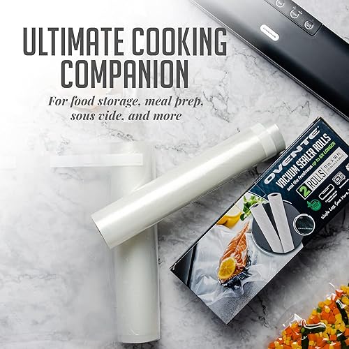 Miniatura 3 de OVENTE Rollo sellador al vacío de 11 x 16 pulgadas, funciona con todas las máquinas selladoras al vacío, resistente, sin BPA para almacenamiento