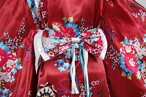 Miniatura 5 de Disfraz de kimono japonés para mujer, bata tradicional de geisha, estampado de anime, pijama de estilo largo