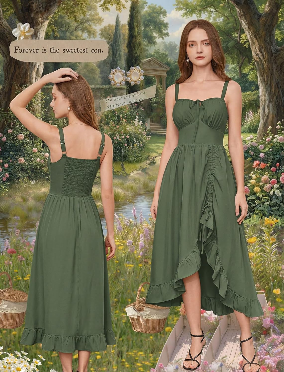 Scarlet Darkness Renaissance Dress Women Summer Corset Dress Flowy Sleeveless Milkmaid Vacation Sundress with Pockets