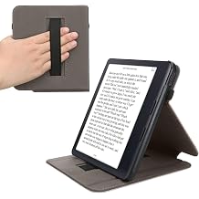 غطاء kwmobile متوافق مع لون Kobo Libra - حافظة بحزام + حامل - ذهب وردي