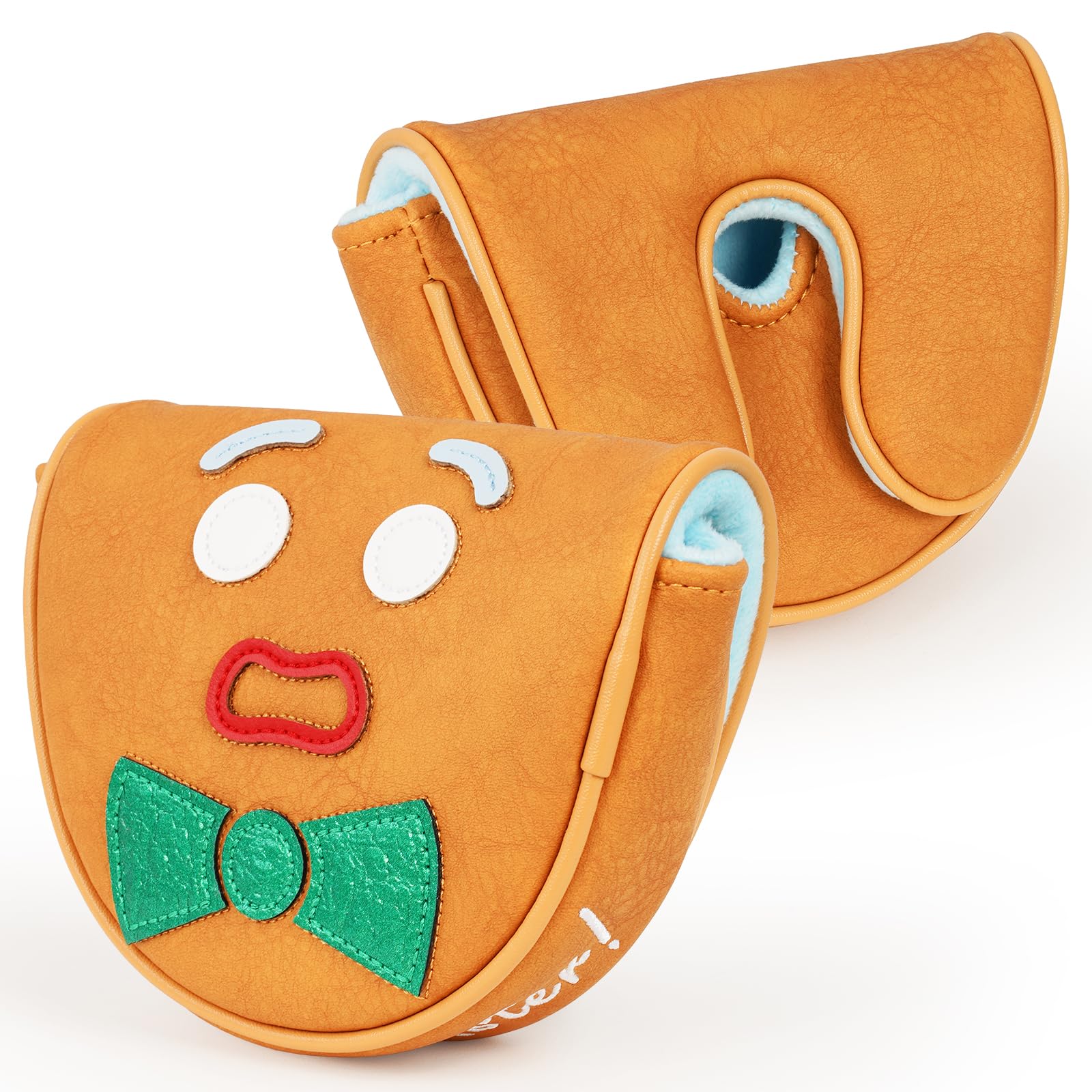 LZFAN Funny Golf Club Head Cover Driver Headcover Fairway Wood Headcover Hybrid Club Head Cover Brown Monster Cookie (Fairway) — image 1