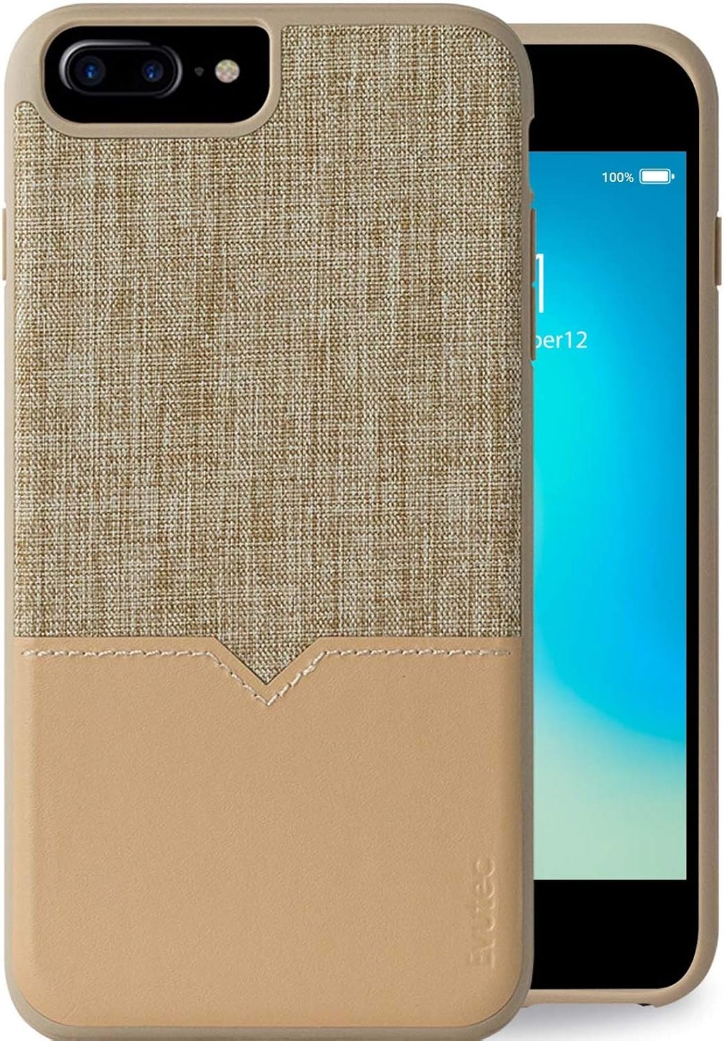 Evutec Compatible with iPhone 6 Plus/6s Plus/7 Plus/8 Plus Unique Heavy Duty Case Premium Leather + TPU Shockproof Interior Slim Protective Phone Cover- Chroma/Sage with AFIX+ Vent Mount