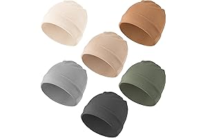 Konssy 6 Pack Baby Beanie Hats for Baby Boys, Unisex Warm Cap for Toddler