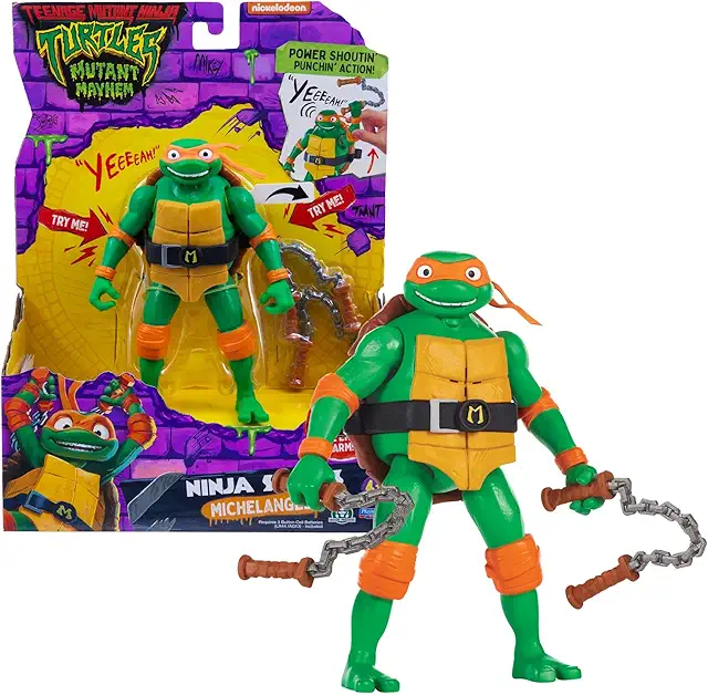 Michelangelo Ninja Turtles Actionfigur mit Sound & Bewegung für Kinder ab 4