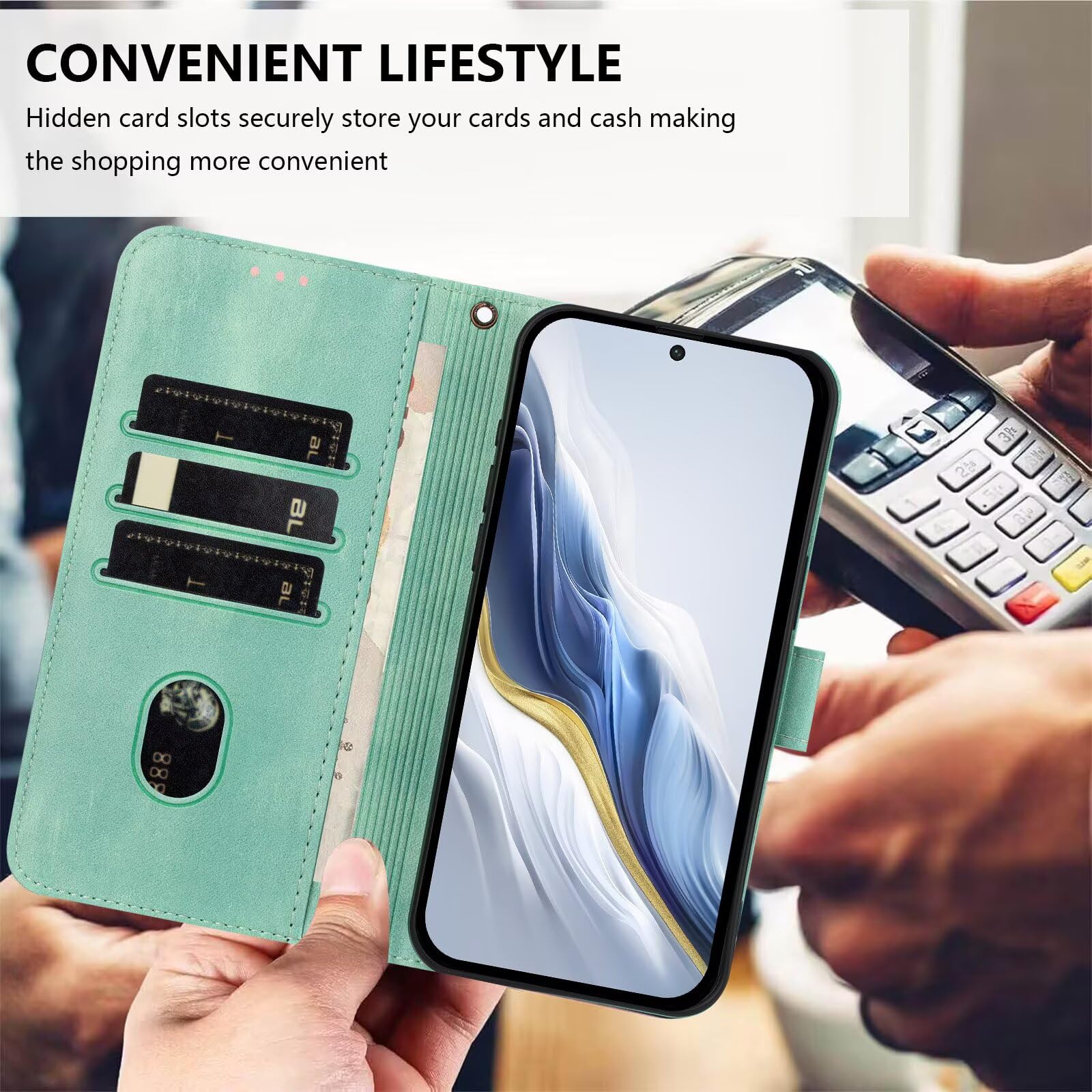 EASSGU Custodia per VIVO Y04 / VIVO Y29S 5G (6.74 Inches) Flip Folio Cover Magnetica per Telefono in Pelle con 3 Slot per Schede 1 Portafoglio, Case - Viola Chiaro
