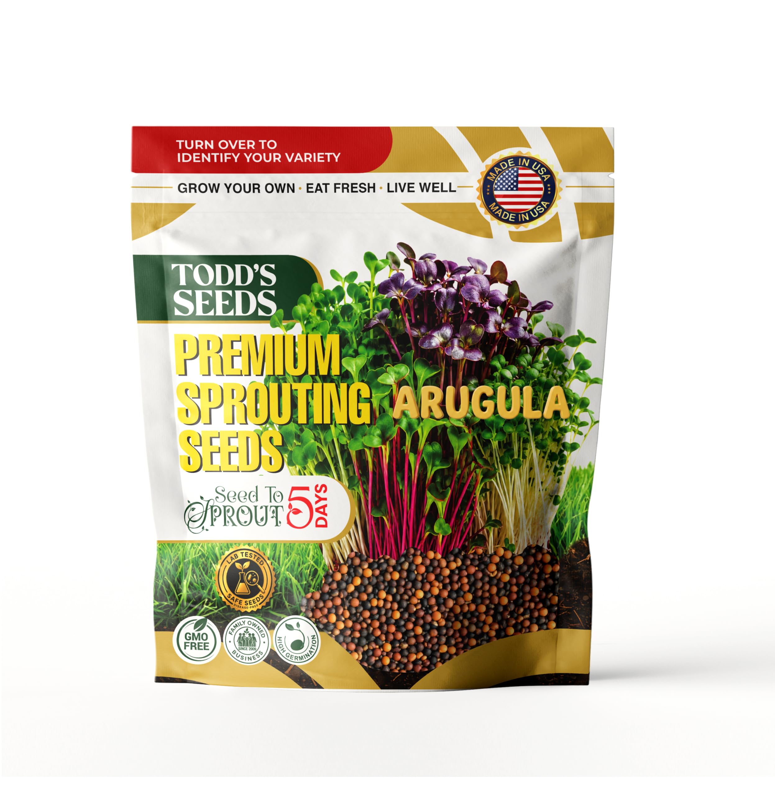 Todd's Seeds Arugula Sprouting & Microgreens Seeds