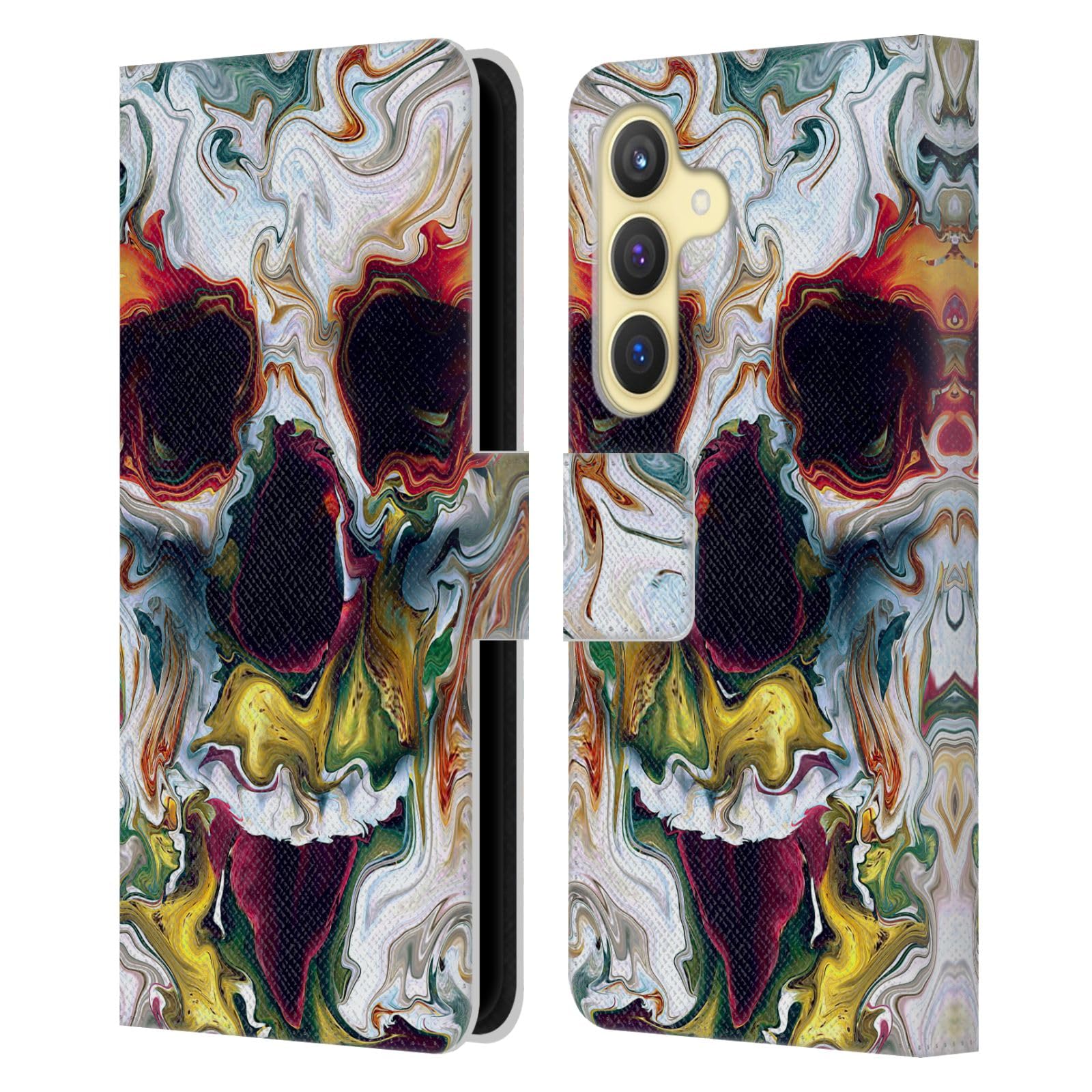 Carcasa Samsung Galaxy S24 5G cuero tipo libro Riza Peker calaveras 9 7