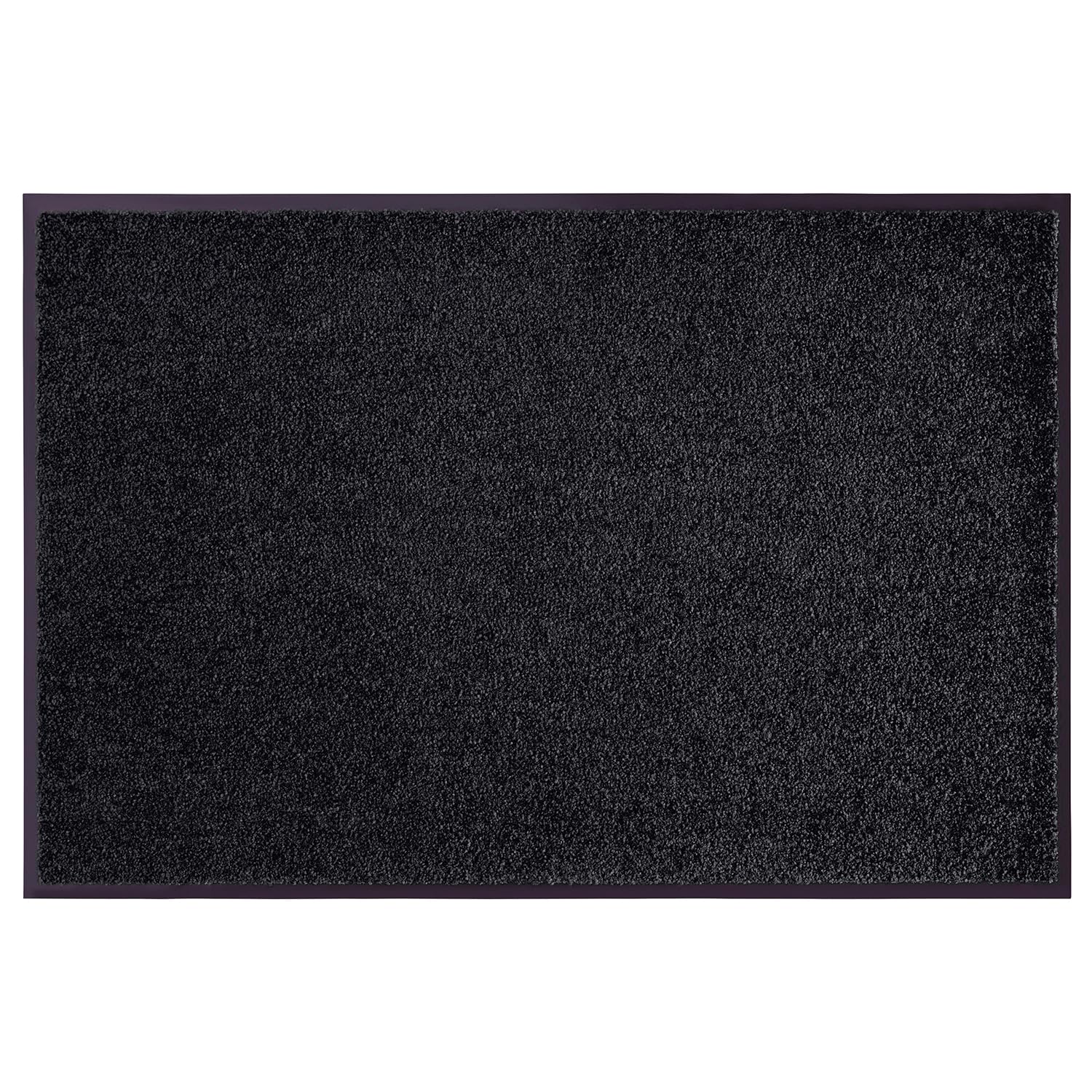 NYVI Fußmatte Wash & Clean - Wetterfest, Saugstark, rutschfest - Schmutzfangmatte Türmatte - 90x150 cm Rechteckig - Schwarz
