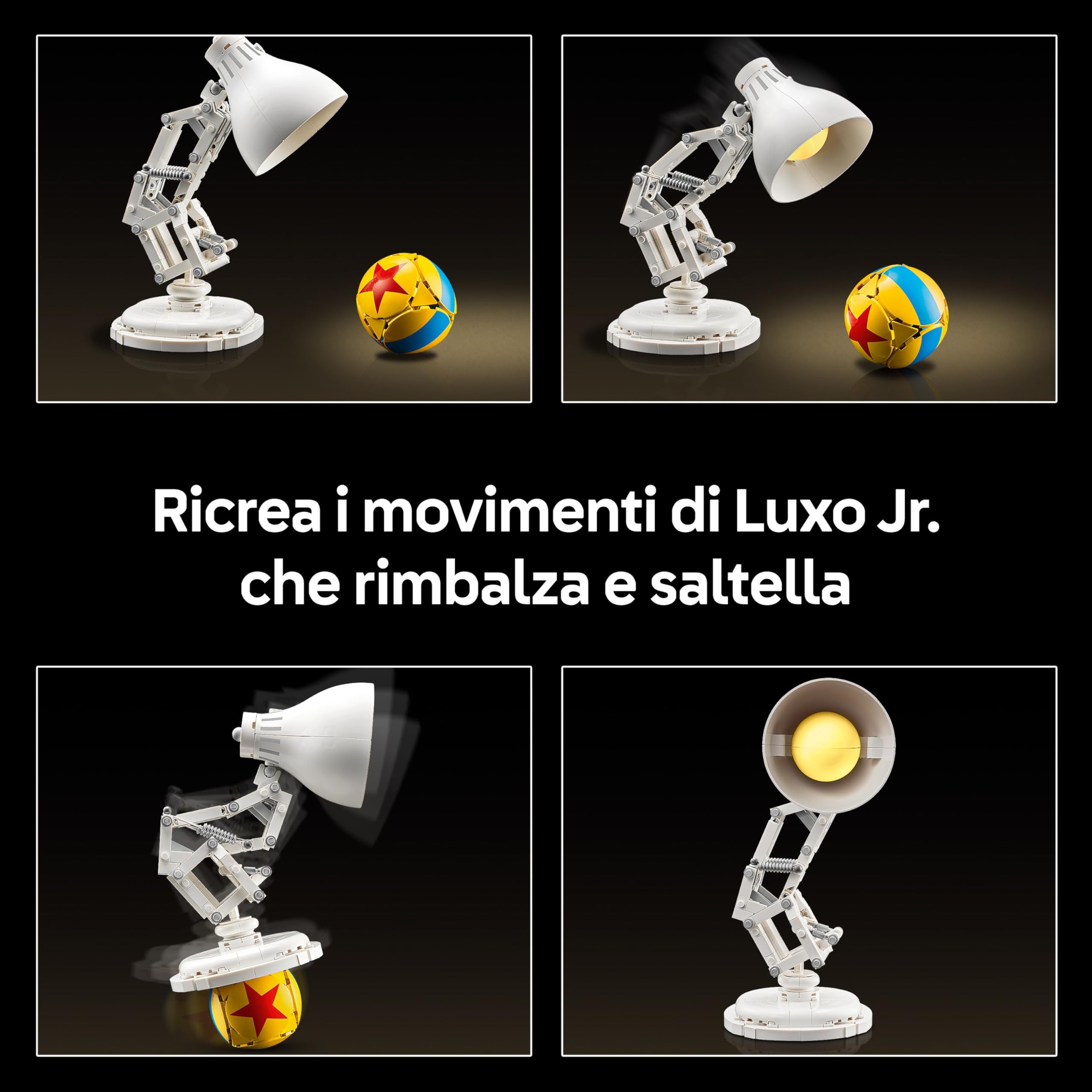 LEGO Ideas | Disney Pixar Luxo Jr. - Set con Lampada da Costruire per Adulti - Gadget Cinematografico con Riferimenti ai Film - Decorazione per la Casa da Scrivania - Idea Regalo da Collezione - 21357