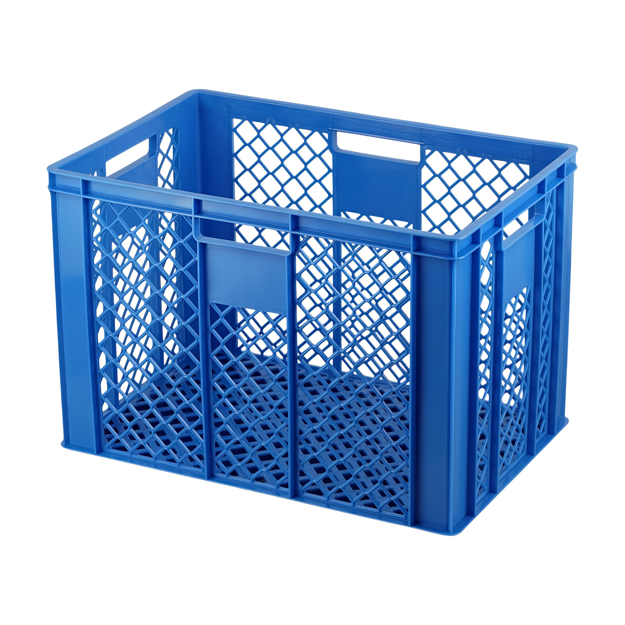 Logiplast 4 Stück Bäckerkisten Brotkisten 600 x 400 x 410 mm in blau + 1 Transportroller in blau