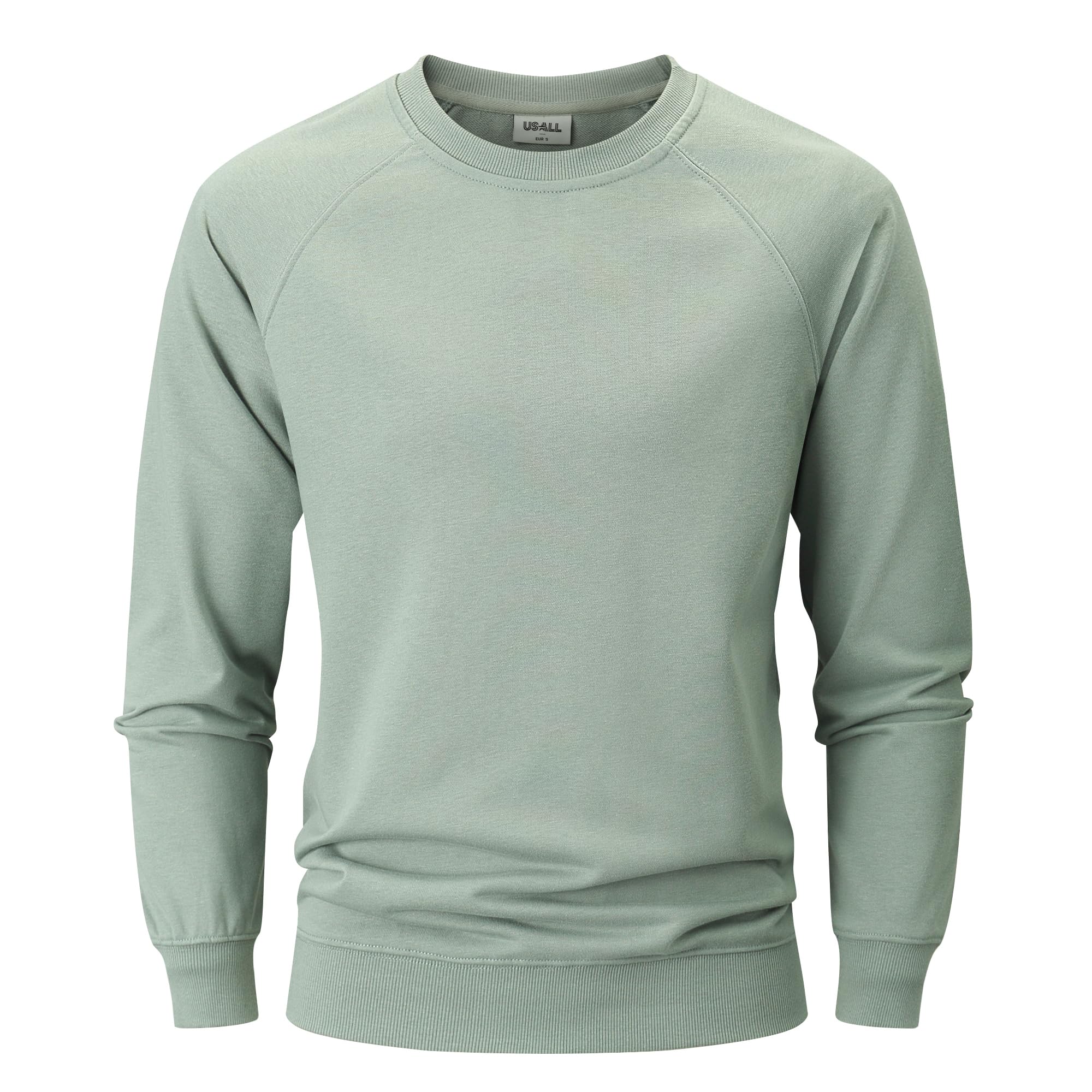 USALL Sweatshirts für Herren Baumwolle Rundhals Hoodie Pullovers Männer Kapuzenpullover Langarm Casual Sweatshirt