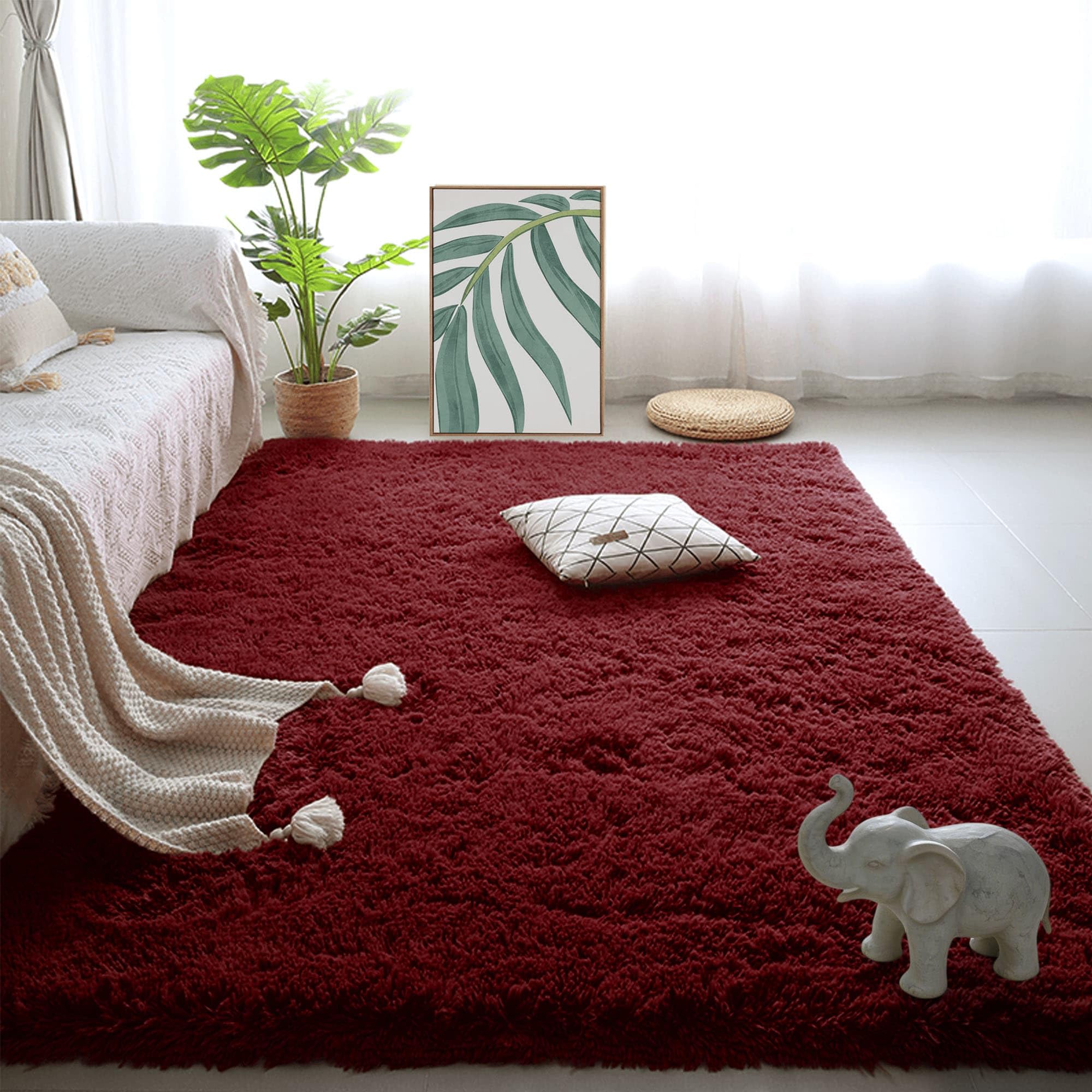 Tapis de chambre doux moelleux 240 x 310 cm lavable et facile à entretenir