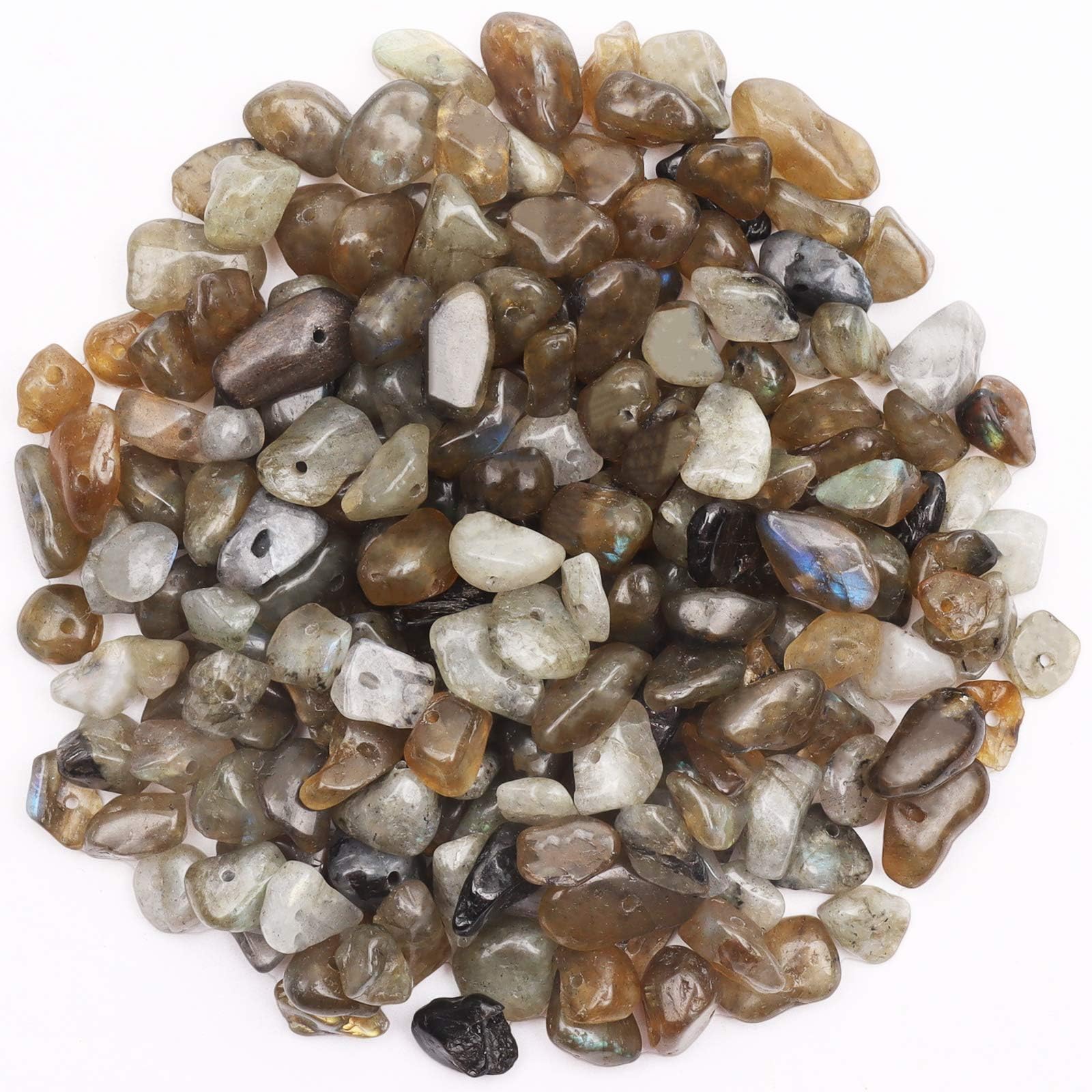 420 Stück Funkeln Edelstein perlen, edelsteine zum auffädeln,Kristall Steine Perlen, 5-8 mm Natürlichen Gebohrt Edelsteine für Armbänder, Ketten, Ohrringe,DIY Schmuck Machen Crafting