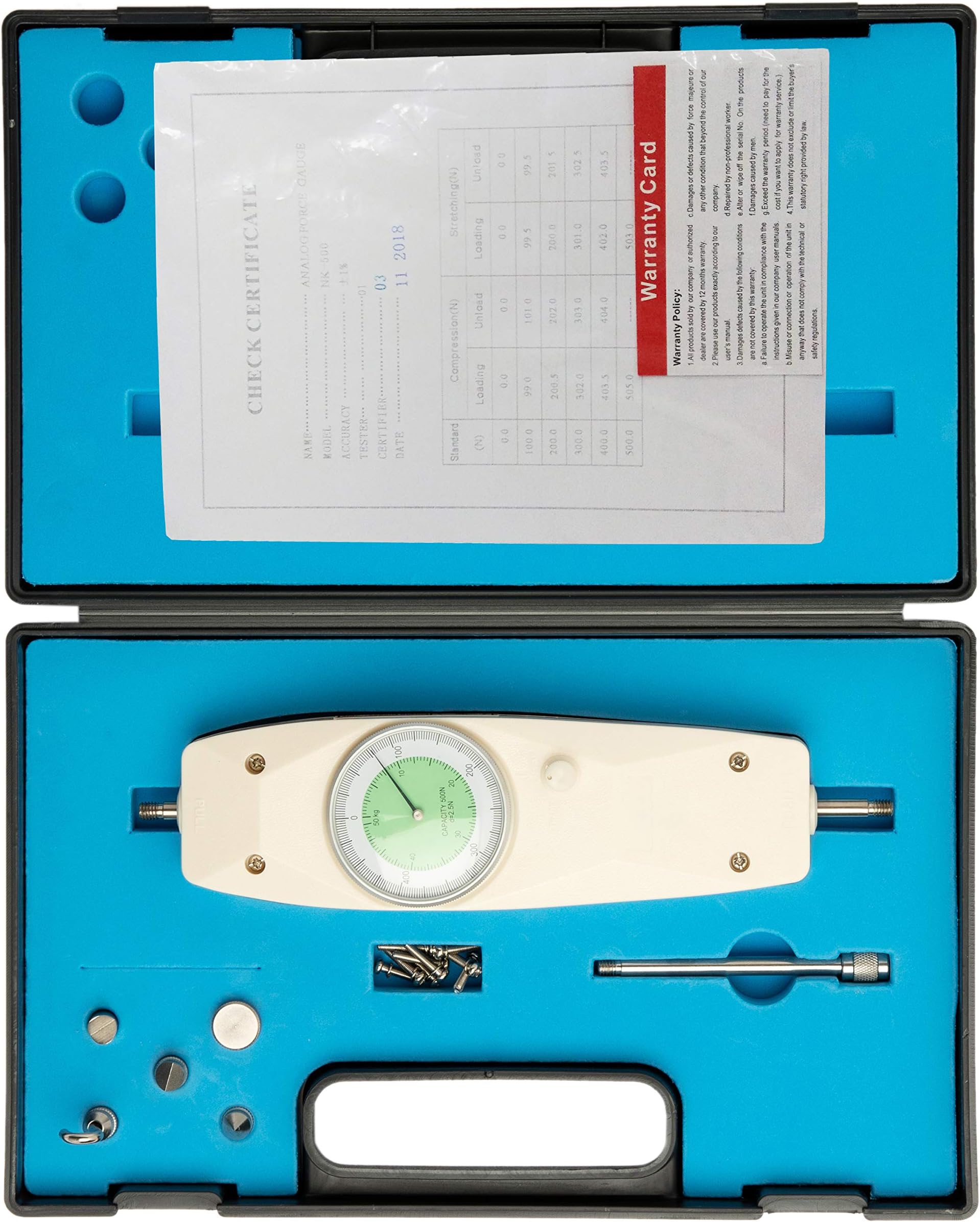 Beslands NK-500 Pointer Mechanical Analog Push Pull Force Gauge Dial Spring Meter Dynamometer High Precision Tester (NK-500)