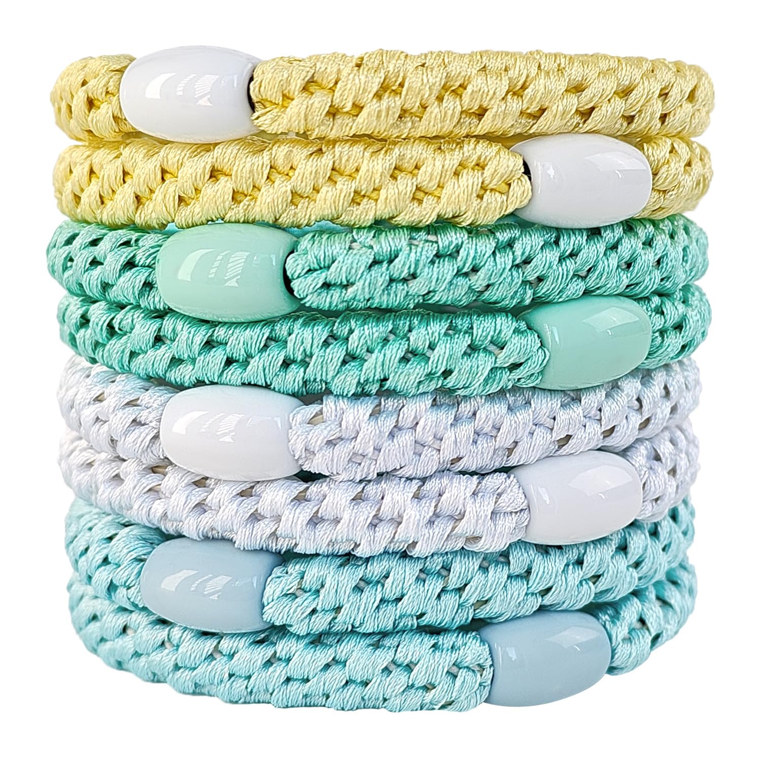 AXEN 8PCS Elastic Hair Tie for Women Girls, Cotton Bands Ponytail Holders for Thick Hair and Curly Hair