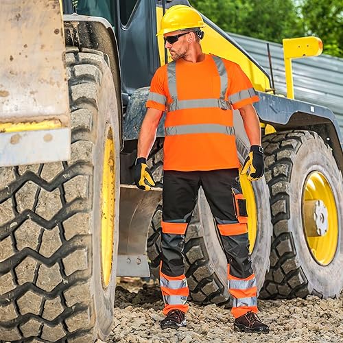 Miniatura 3 de AYKRM Hi Vis - Camiseta de seguridad reflectante ANSI Clase 3 de alta visibilidad (XS-6XL)