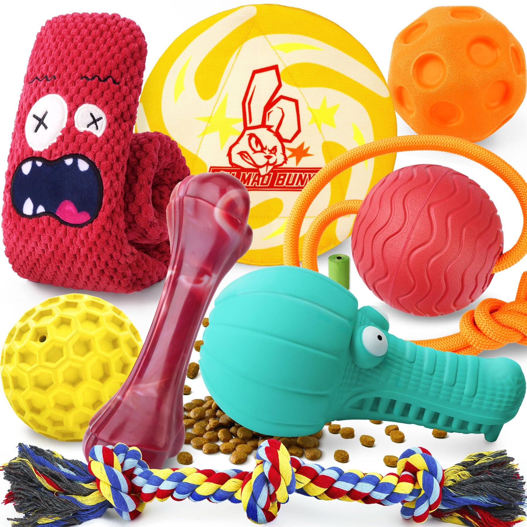 IMMADBUNY 9-Pack Dog Chew Toys