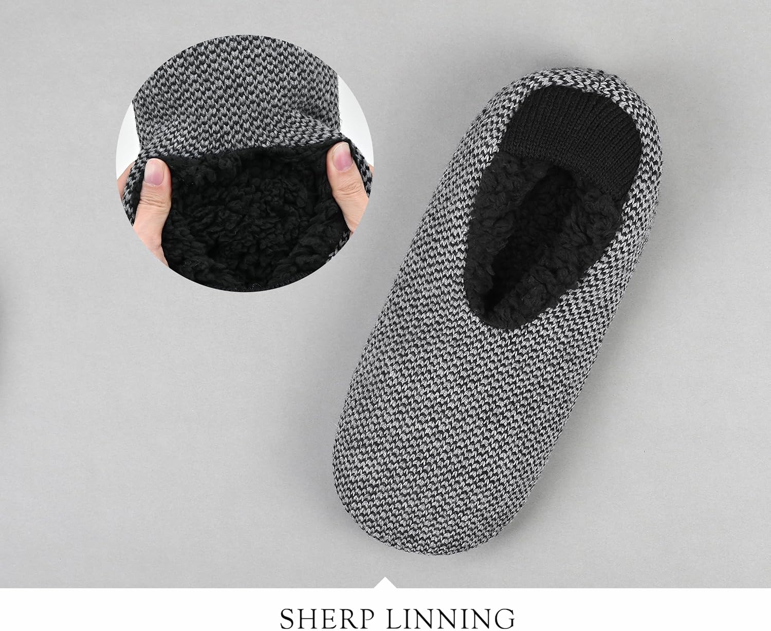 Men Fuzzy Slipper Socks Non-Slip Grippers Soft Sole House Slippers