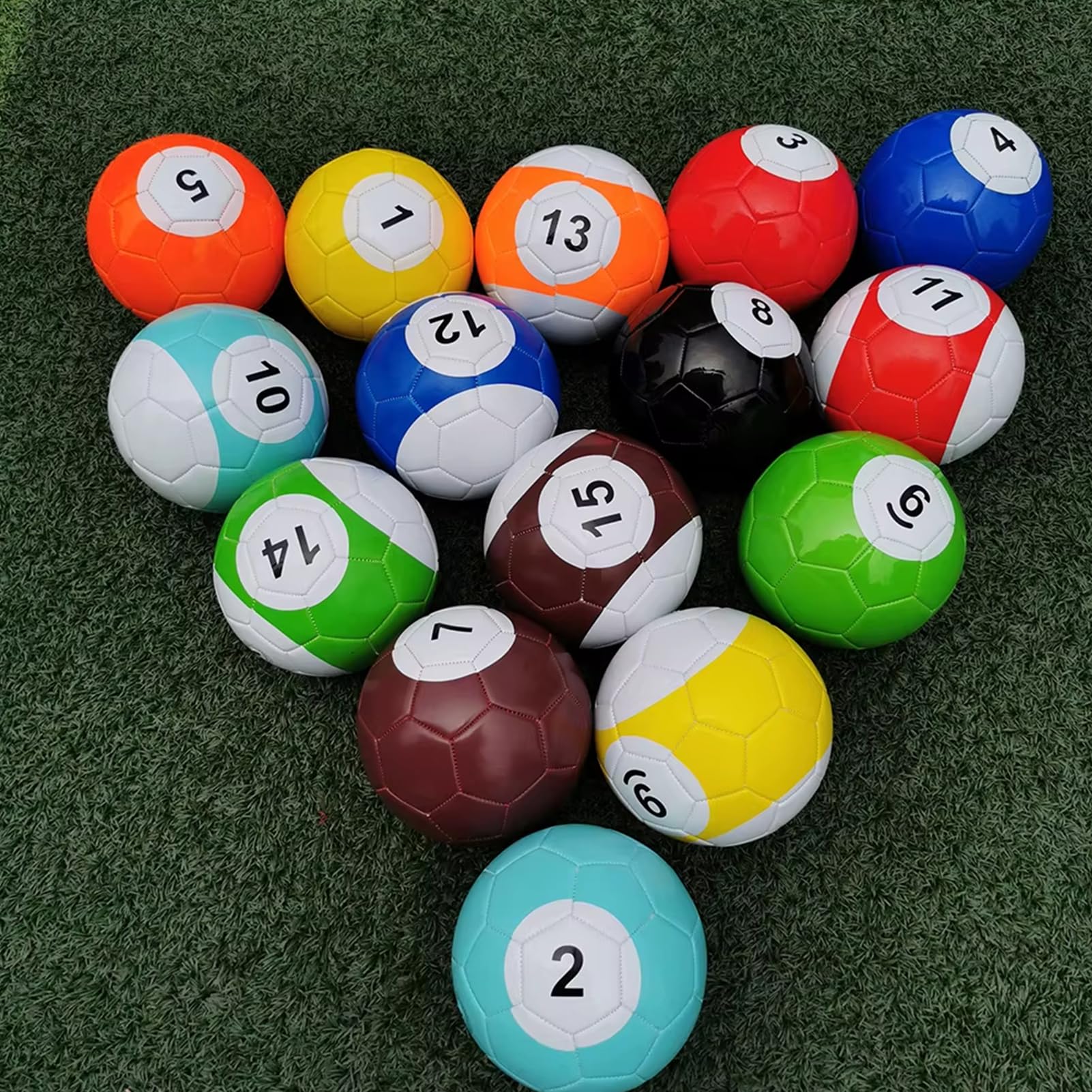 16 Teiliges aufblasbares Billard-Fußball Spiel, Leder Pool-Kick Billard Set, aufblasbare Snookerbälle für Tischspiele, Erwachsenen Sport-Freizeitspiel für Garten/Innenräume & Outdoor