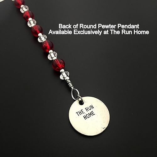 Miniatura 4 de 5K Ornament - Beaded Snowflake 5K Christmas OrnamentGift Tag with Round Pewter 5K Charm with Jewelry Box - Handmade with Red Vintage Beads