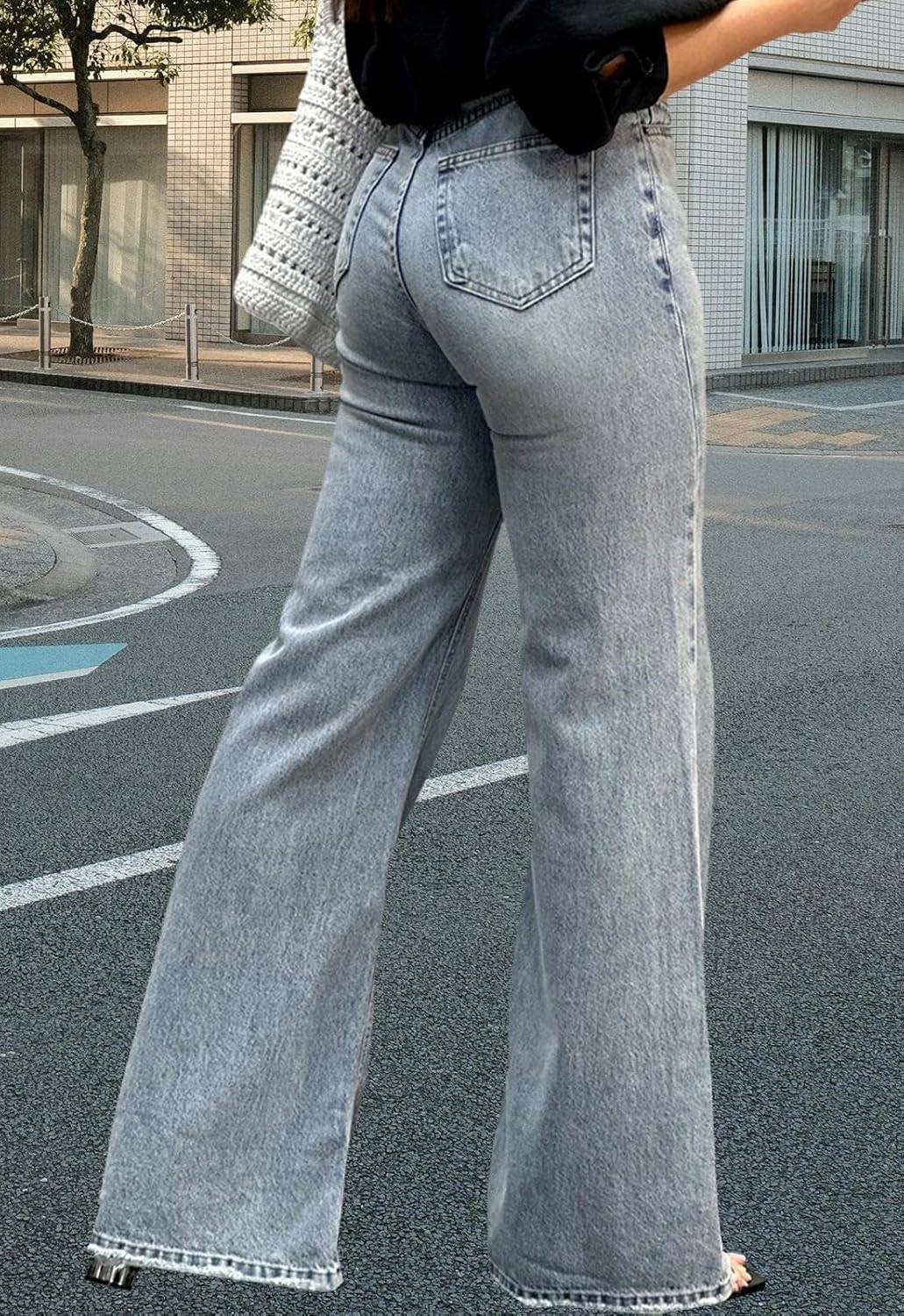 CutieLove Women's Flare Bell Bottom Jeans High Waisted Wide Leg Jeans Stretchy Denim Pants - Image 7