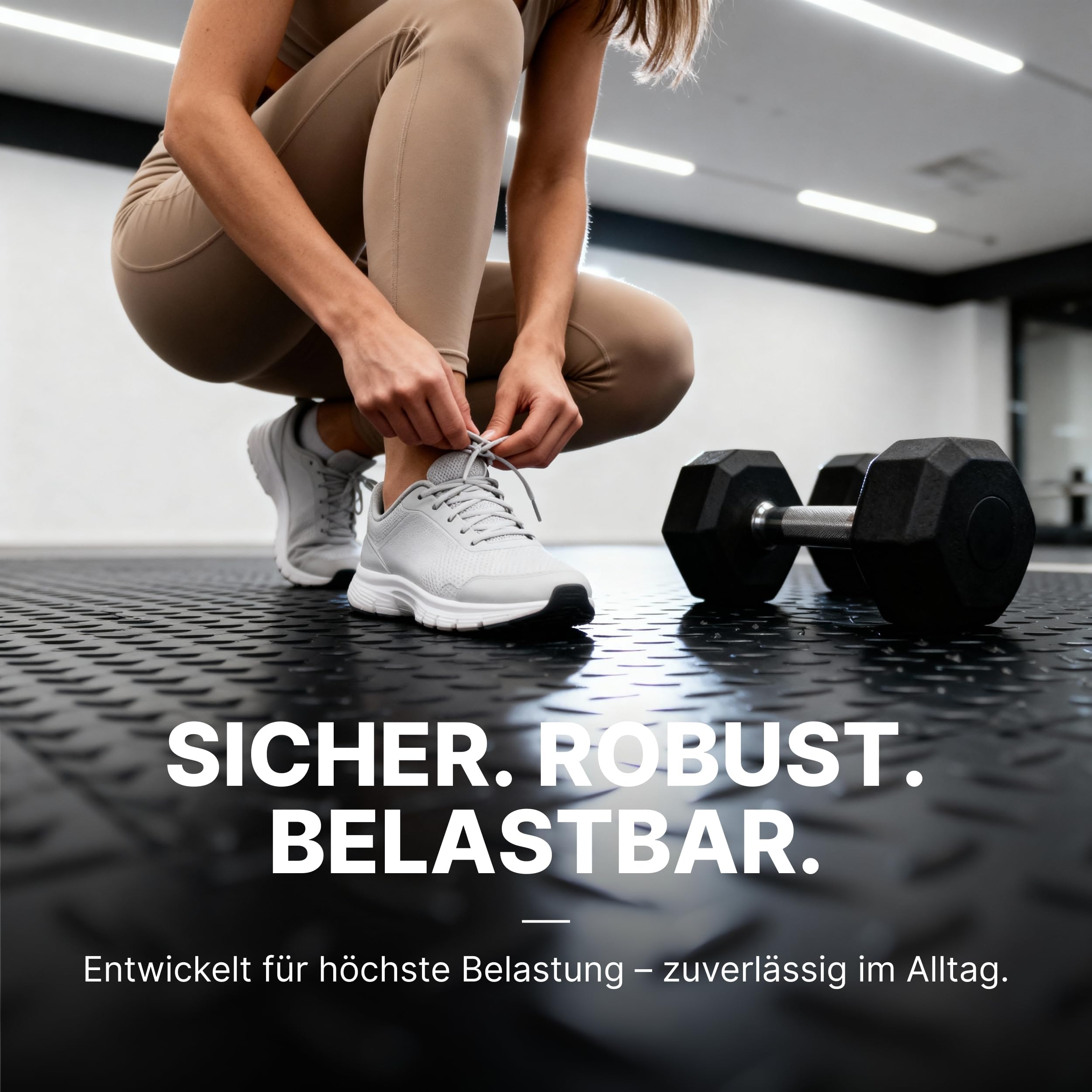 20x Gewerbeboden PVC Fliesen Noppen 48x48cm - VDP I Garagenboden Fliesen I Garagenboden klickfliesen I Garagenfliesen I Industrieboden I Werkstattboden I rutschfest & wasserdicht schwarz