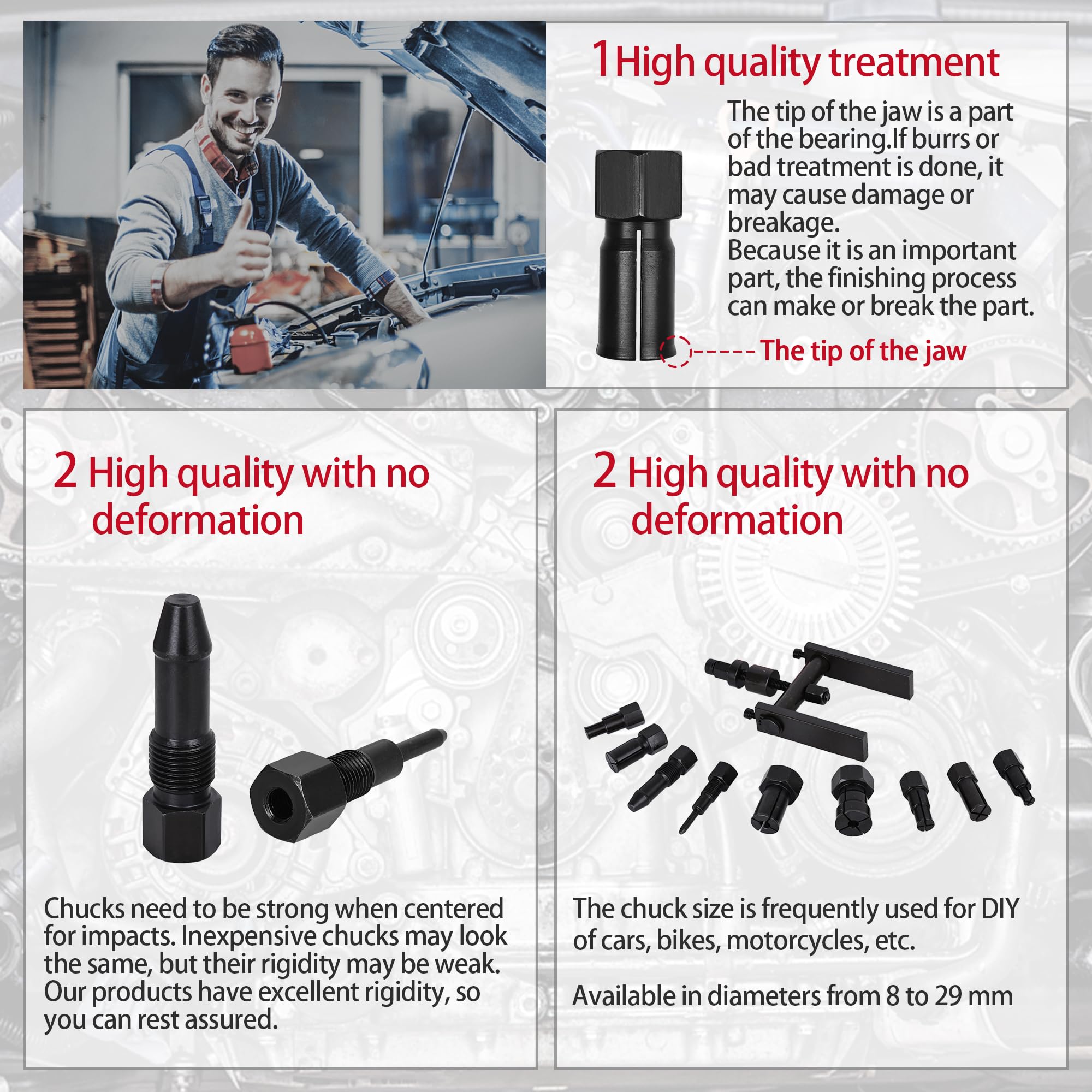 10-delige Motorfiets Interne Lagertrekker Set – 8-25 Mm, Voor Blinde Gaten, Met Opbergdoos, Geschikt Voor Wiellagers En Binnenlagers