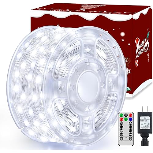 shineshine 262FT 800LED Christmas Lights Outdoor, White String Lights 8 Modes Remote & Timer, IP67 Waterproof Christmas Tree Lights for Indoor Outdoor Wedding Xmas Party Garden Decorations