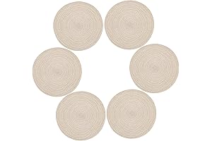 14 Inch Round Washable Placemats Set of 6