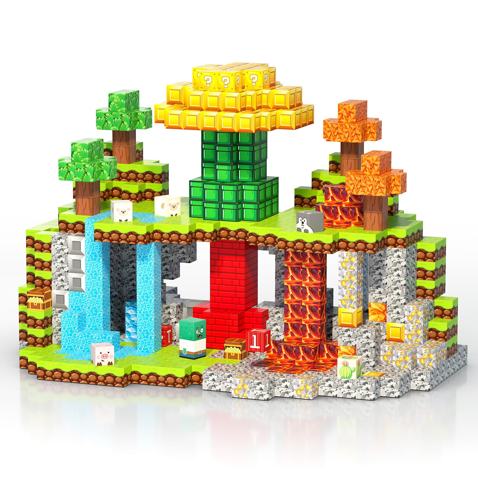 DUHLnote Magnetic Blocks 200PCS for Kids, Building Toys for Boys & Girls. STEM Learning, Montessori, Fidget, Sensory Cubes. Magnet Tiles Block Gifts for Toddler