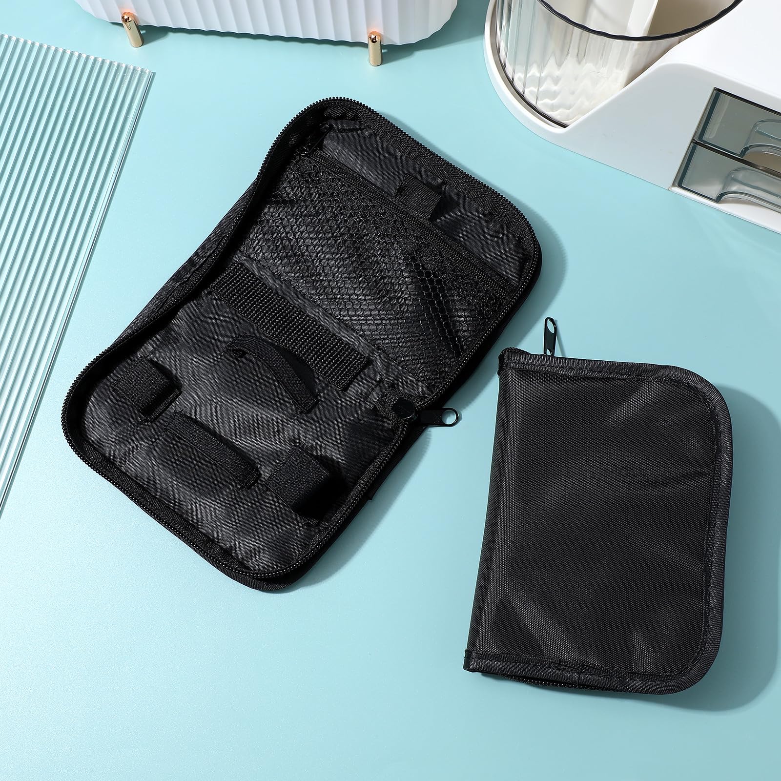 Misuratore Protezione Contro Urti 2 Pezzi di per Glicemia Custodia Stili Oxford Stili Chiusura a Zip, Facile da Trasportare Viaggi e Trasferte