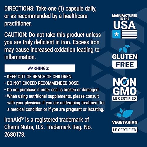 Miniatura 7 de Life Extension Iron Protein Plus - Forma altamente absorbible de suplemento de hierros para la producción de glóbulos rojos y proteínas, una vez al