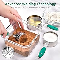 Vista 4 de U-Taste - Juego de tazas y cucharas medidoras U-Taste 188 de acero inoxidable, 10 piezas apilables de metal, juego de medidas para cocina, hornear