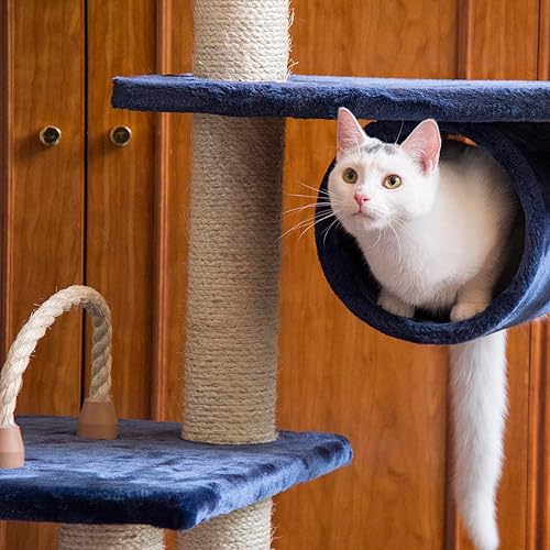Miniatura 4 de árbol para gato Armarkat condominio con mueble, altura a 70 a 75 pulgadas, Azul marino