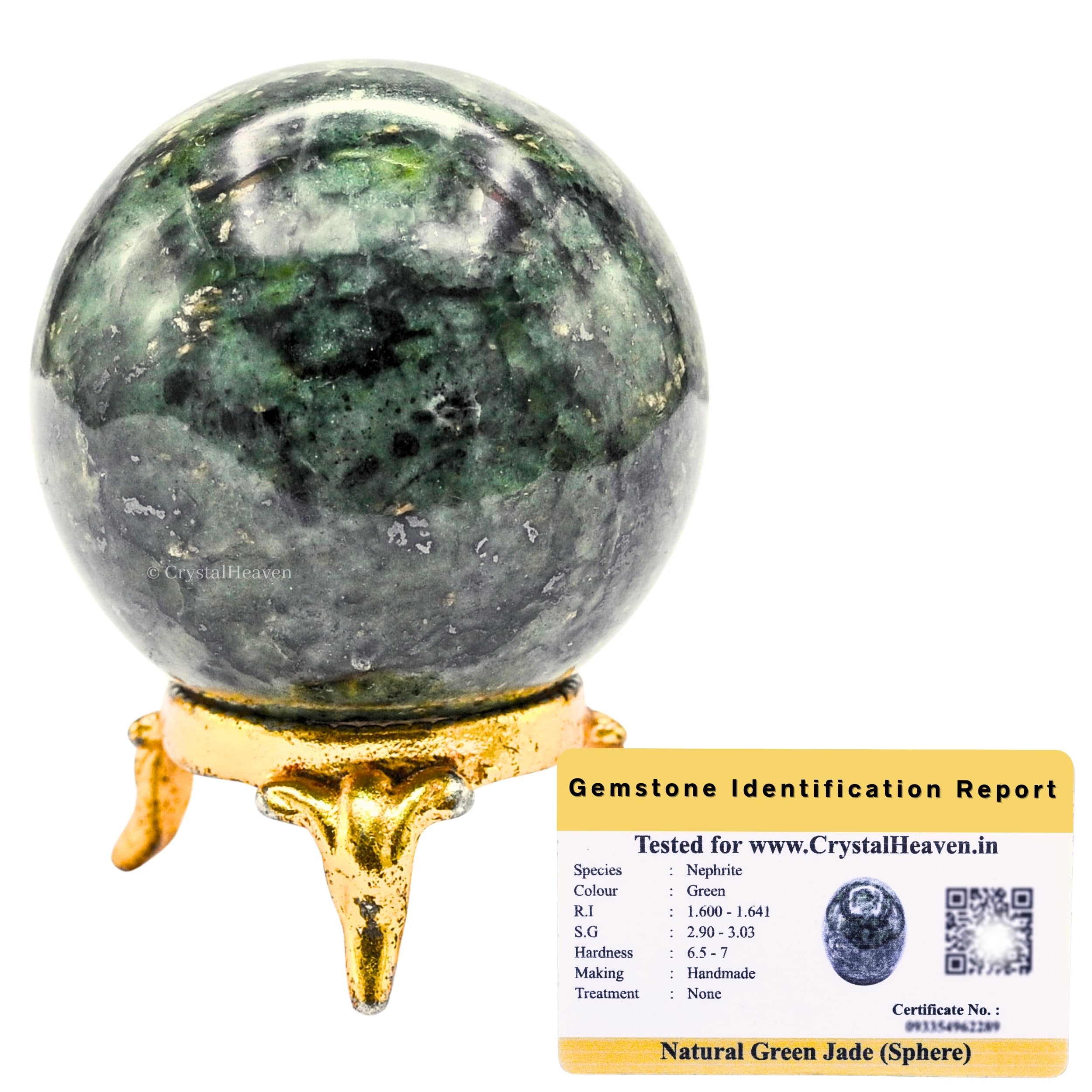 Certified Green Jade Crystal Ball for Meditation - Premium Crystal Vastu Items for Home and Feng Shui Items for Good Luck - Ideal for Pooja Supplies and Spiritual Practices (1.5" Inch) (B0DDHDJL5H) Amazon Price History, Amazon Price Tracker