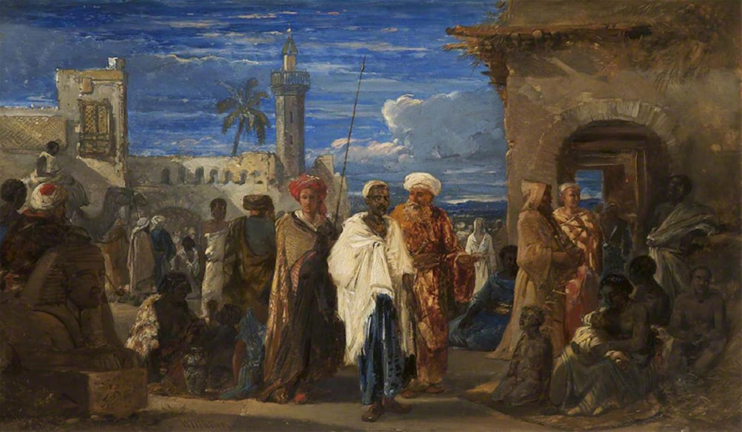 ARTXLXXBN Famous Print Painting Colorful Art Print Slave Market Cairo by William Muller Canvas Art Decorations for Home Decor 60x90cm