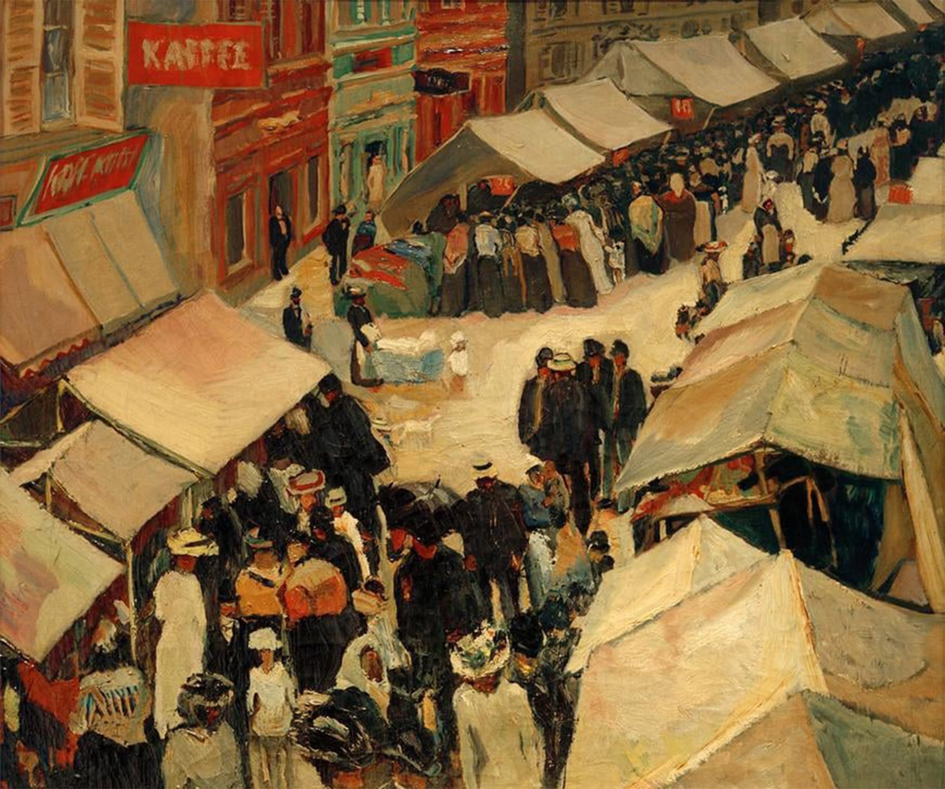 ARTXLXXBN Famous Painting Art Wall Decor Abstract Art Picture Jahrmarkt in St Ingbert by Albert Weisgerber Animal Pictures for Home Decor 60x90cm