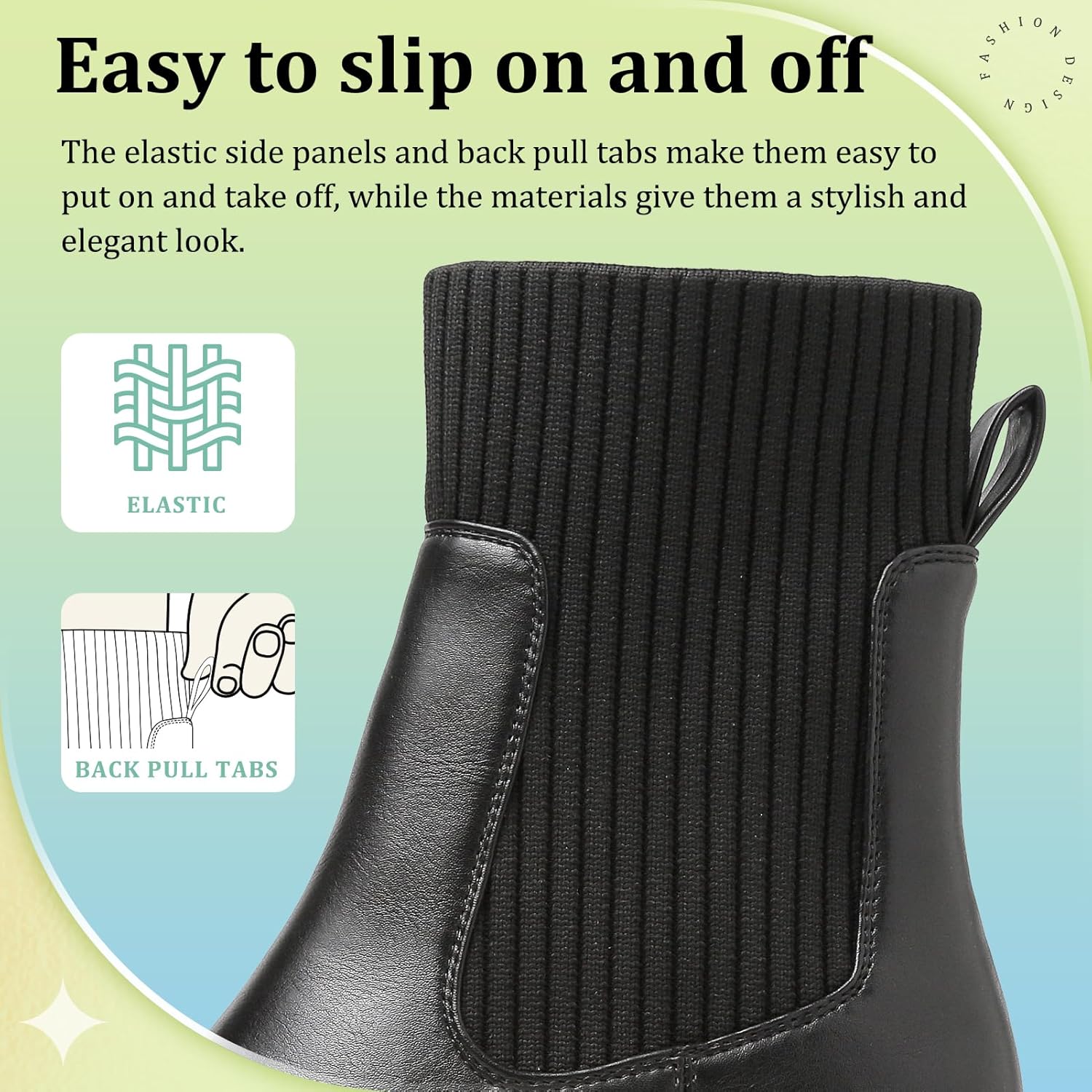 Womens Boots Chelsea Boots Women Ankle Boots Platform Ladies Walking Waterproof Chunky Heel Lug Sole Slip On Boot 6 81P AcMvekL. AC SL1500